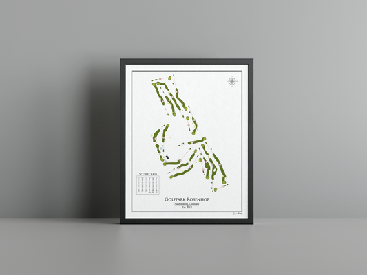 Golfpark Rosenhof golf course print, white frame
