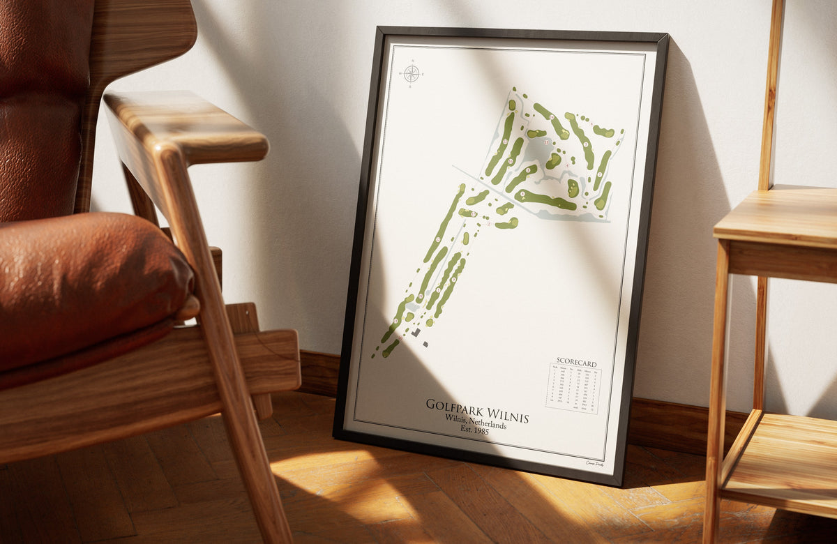 Golfpark Wilnis golf course print, framed 50x70 black frame