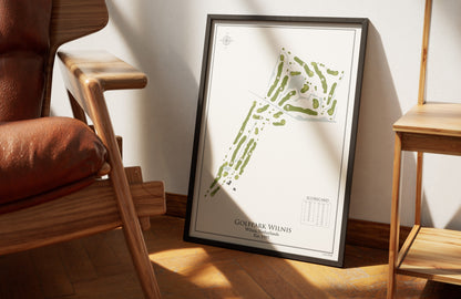Golfpark Wilnis golf course print, framed 50x70 black frame