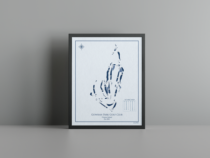 Gowran Park Golf Club golf course print, blue frame