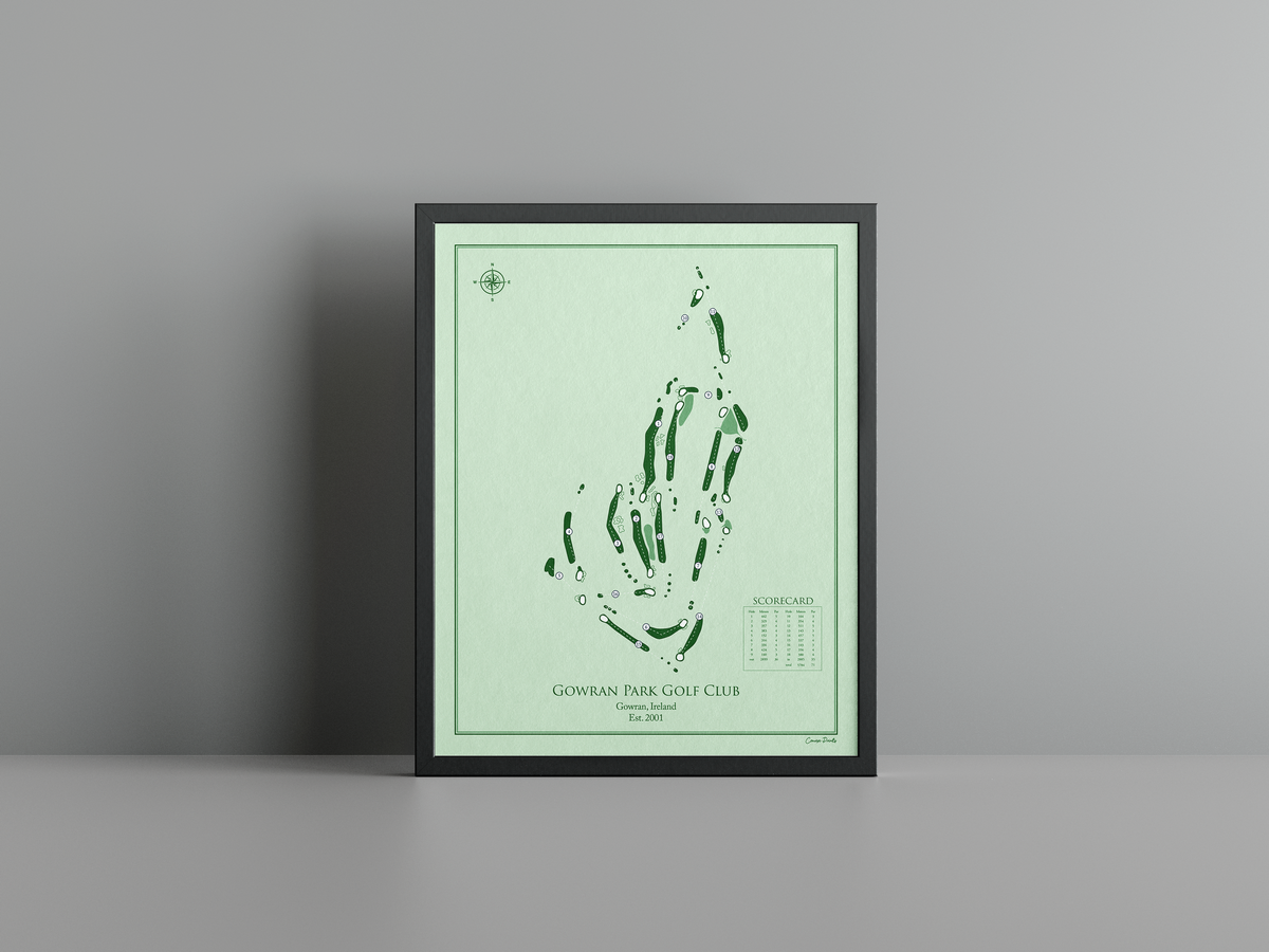 Gowran Park Golf Club golf course print, green frame