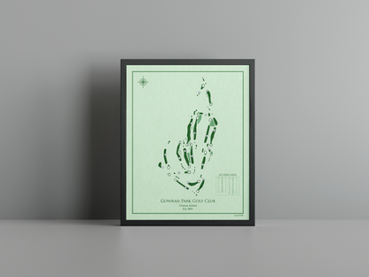 Gowran Park Golf Club golf course print, green frame
