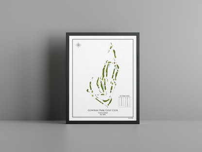 Gowran Park Golf Club golf course print, white frame