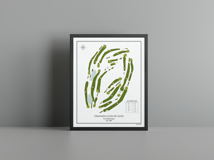 Granada Club de Golf golf course print, white frame
