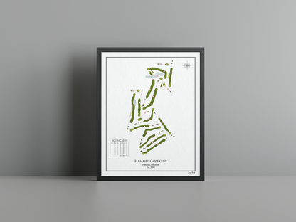 Hammel Golfklub golf course print, white frame