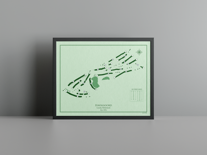 Haviksoord golf course print, green frame