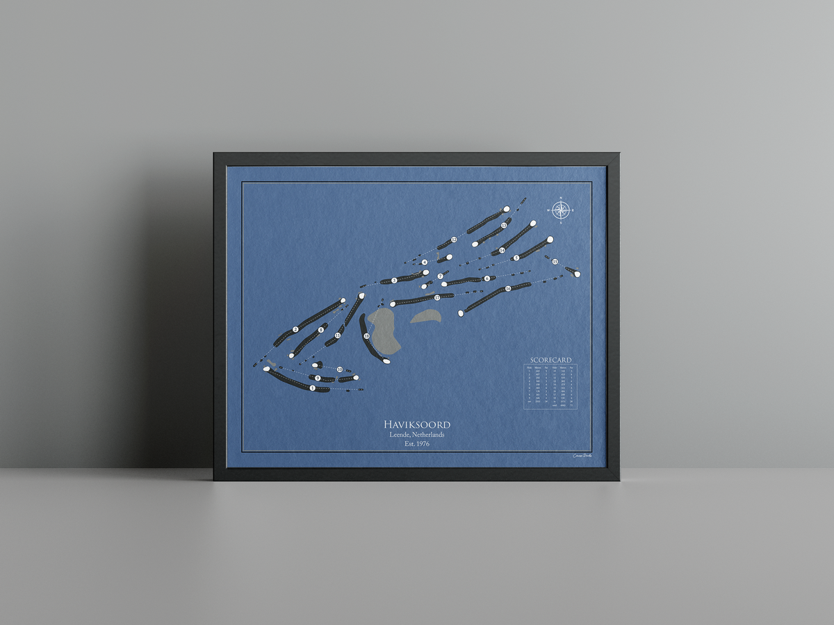 Haviksoord golf course print, navy frame