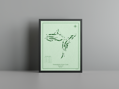 Hawarden Golf Club golf course print, green frame