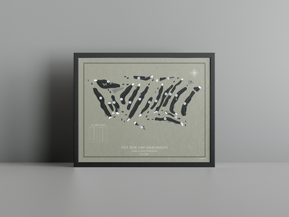 Het Rijk van Margraten golf course print, brown frame