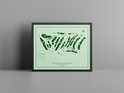 Het Rijk van Margraten golf course print, green frame