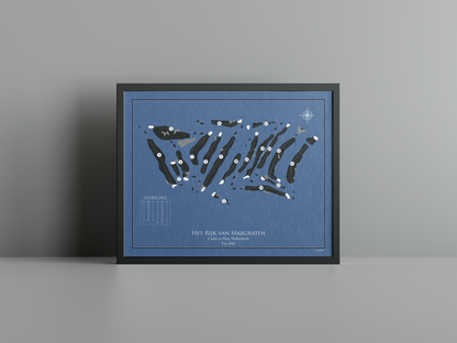 Het Rijk van Margraten golf course print, navy frame