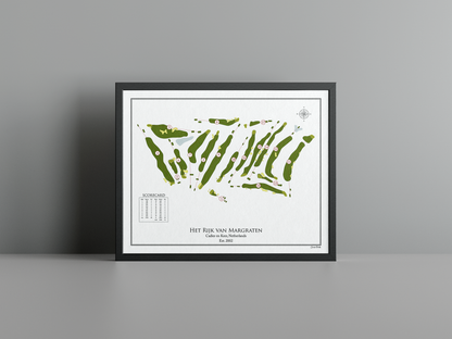 Het Rijk van Margraten golf course print, white frame