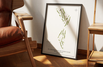 Hilversumsche Golf Club golf course print, framed 50x70 black frame