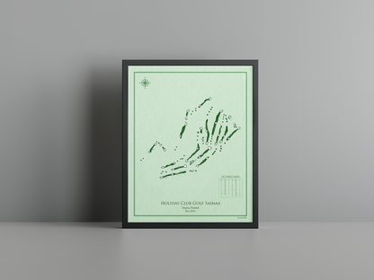 Holiday Club Golf Saimaa golf course print, green frame