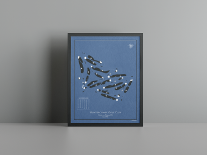 Huntercombe Golf Club golf course print, navy frame