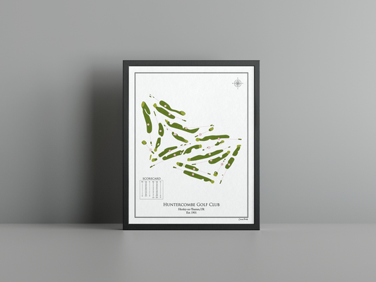 Huntercombe Golf Club golf course print, white frame