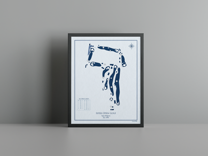 Ieper Open Golf golf course print, blue frame