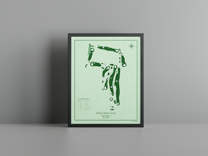 Ieper Open Golf golf course print, green frame