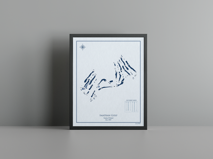 Imatran Golf golf course print, blue frame