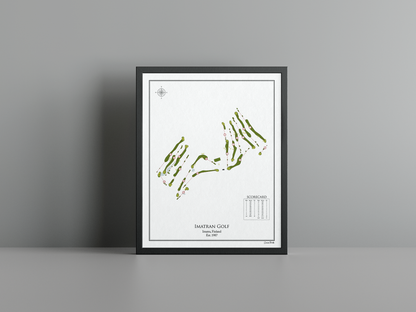 Imatran Golf golf course print, white frame