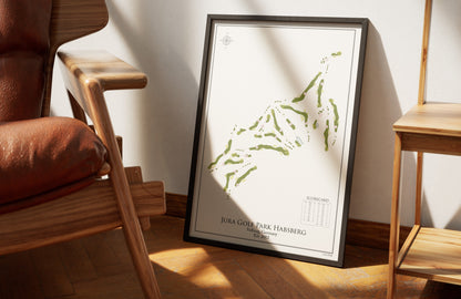 Jura Golf Park Habsberg golf course print, framed 50x70 black frame