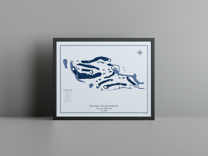 Kasteel Engelenburg golf course print, blue frame