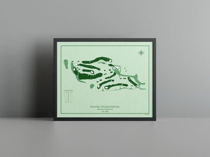 Kasteel Engelenburg golf course print, green frame
