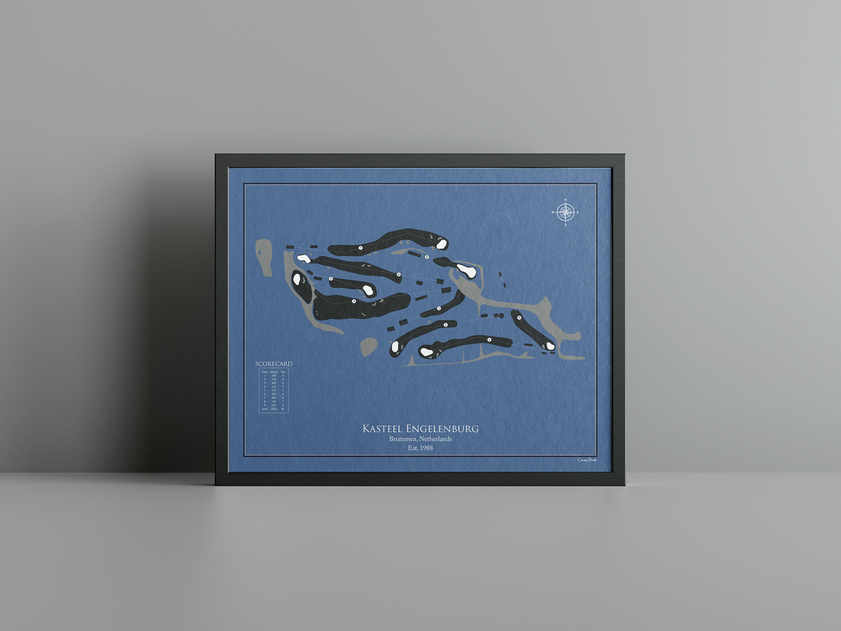 Kasteel Engelenburg golf course print, navy frame