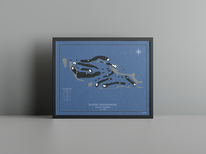 Kasteel Engelenburg golf course print, navy frame