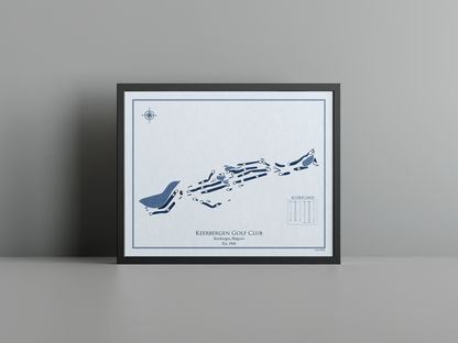 Keerbergen Golf Club golf course print, blue frame