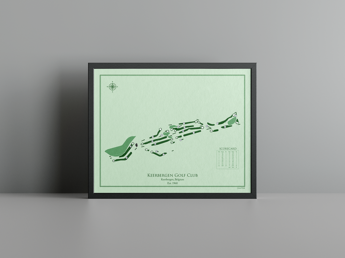 Keerbergen Golf Club golf course print, green frame