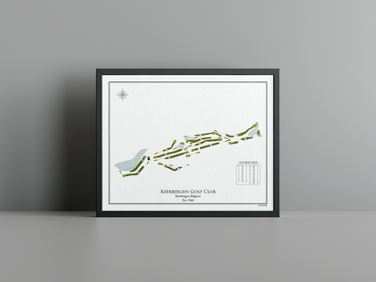 Keerbergen Golf Club golf course print, white frame