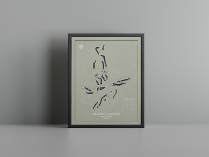 Kiladalens Golfklubb golf course print, brown frame