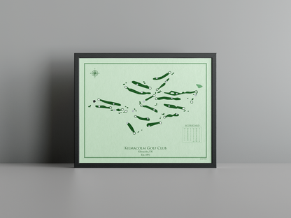 Kilmacolm Golf Club golf course print, green frame