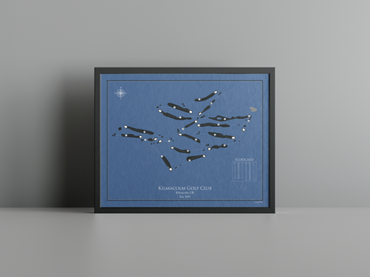 Kilmacolm Golf Club golf course print, navy frame