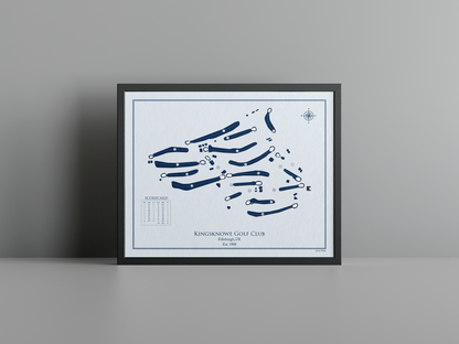 Kingsknowe Golf Club golf course print, blue frame