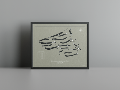 Kingsknowe Golf Club golf course print, brown frame