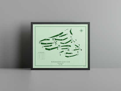 Kingsknowe Golf Club golf course print, green frame