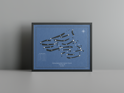 Kingsknowe Golf Club golf course print, navy frame