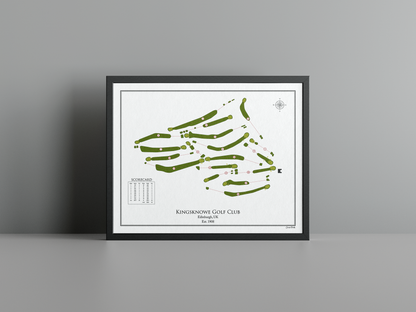 Kingsknowe Golf Club golf course print, white frame