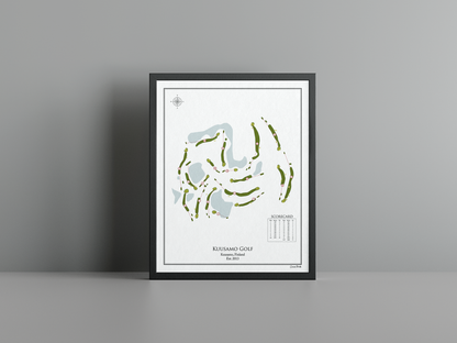 Kuusamo Golf golf course print, white frame