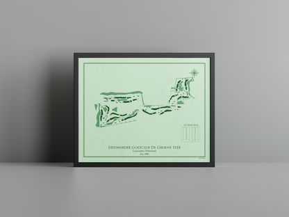 Leeuwarder Golfclub De Groene Ster golf course print, green frame