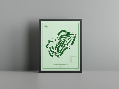 Liberton Golf Club golf course print, green frame