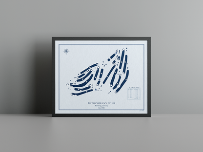 Lippischer Golfclub golf course print, blue frame