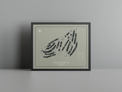 Lippischer Golfclub golf course print, brown frame