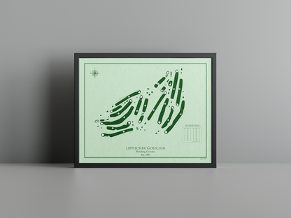 Lippischer Golfclub golf course print, green frame