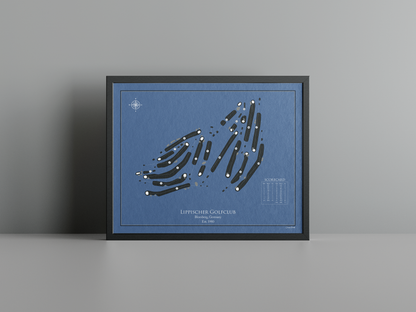 Lippischer Golfclub golf course print, navy frame
