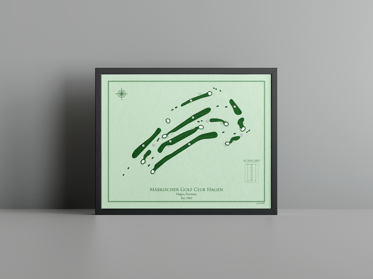 Märkischer Golf Club Hagen golf course print, green frame