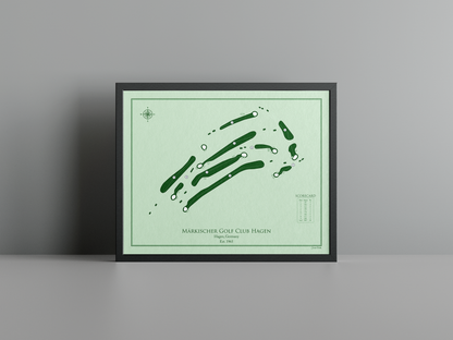 Märkischer Golf Club Hagen golf course print, green frame