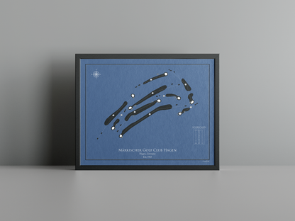 Märkischer Golf Club Hagen golf course print, navy frame